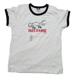 Vintage Emily the Strange Tshirt, Skate Strange, White, Medium